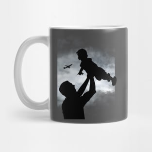 Father and son silhouette Mug